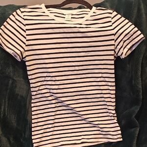 H&M Black and White Striped Top